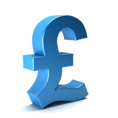 Pound currency icon. 3D rendering illustration