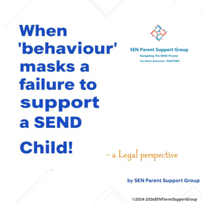 When ‘Behaviour’ Masks a Failure to Support a SEN child.